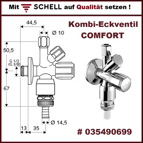 Schell kombi eckventil - kombi-eckventil, comfort