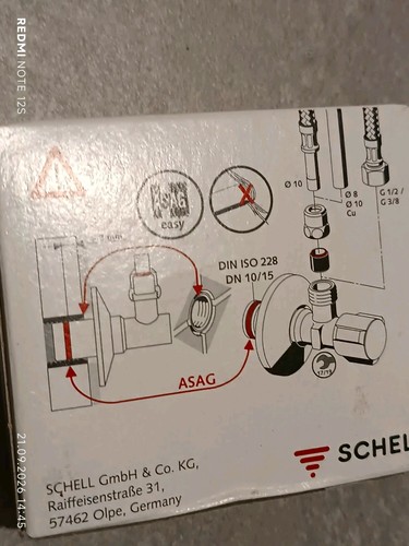 Schell eckventil asag - eckventil, 10/15