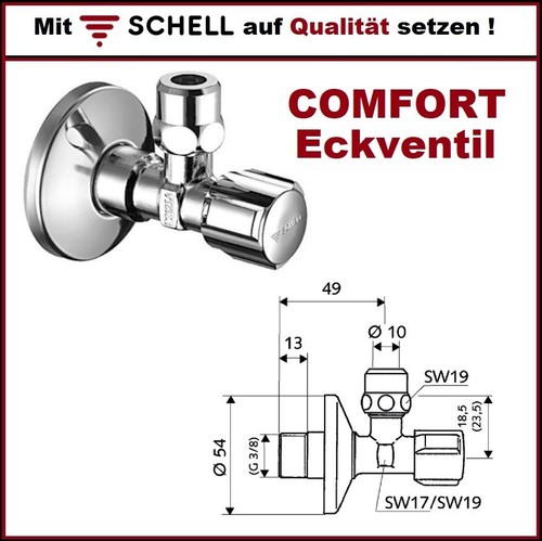Schell comfort eckventil - schell, mit